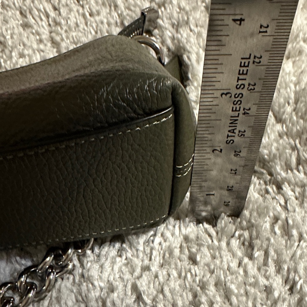 Coach Dark Green Leather Chain Shoulder Bag - Picture 10 of 11